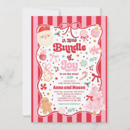 Freudels Weihnachts-Coquette-Schleife Baby Shower Einladung