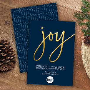 Freuden-Geschäft Weihnachtsgruß in Marineblau und  Folien Feiertagskarte