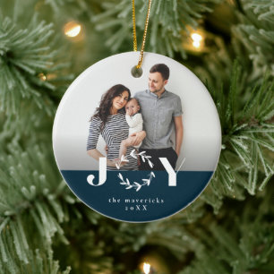 Freuden-Kranz-Feiertags-Foto-Ornament Keramik Ornament
