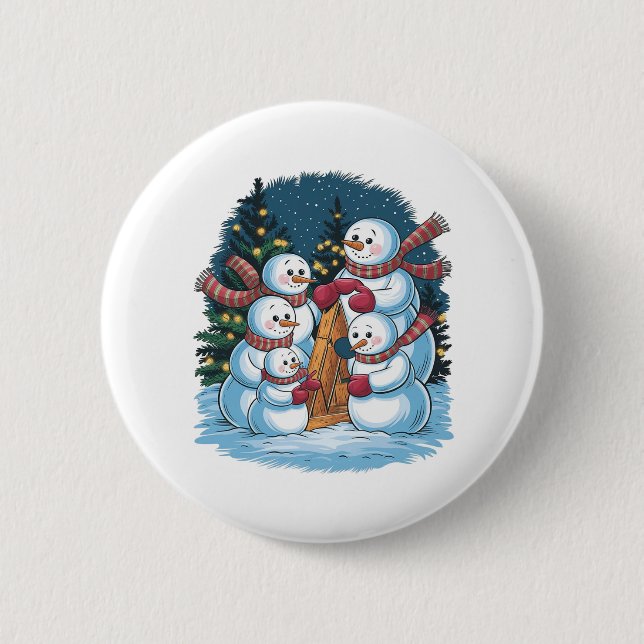 Freudenfamilie Snowman Button (Vorderseite)