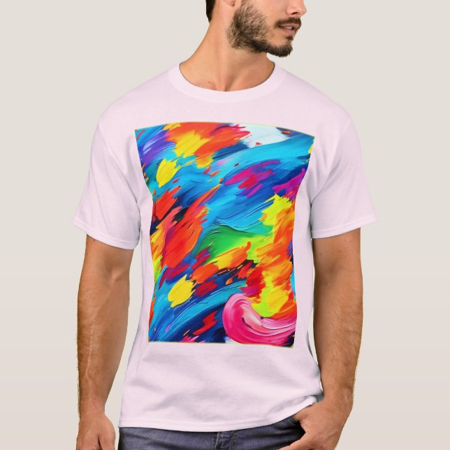 Freudenfarbige Explosionszeichnung T-Shirt (Vorderseite)
