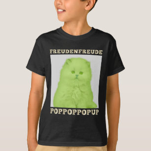 Freudenfreude Poppoppop Up Feline Lover Cat T-Shirt