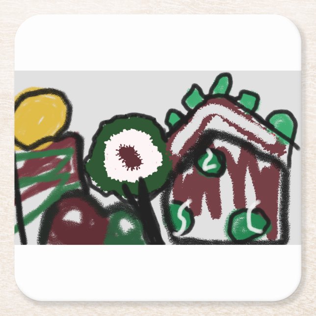 Freudenhaus Liebe Rechteckiger Pappuntersetzer (Vorderseite)