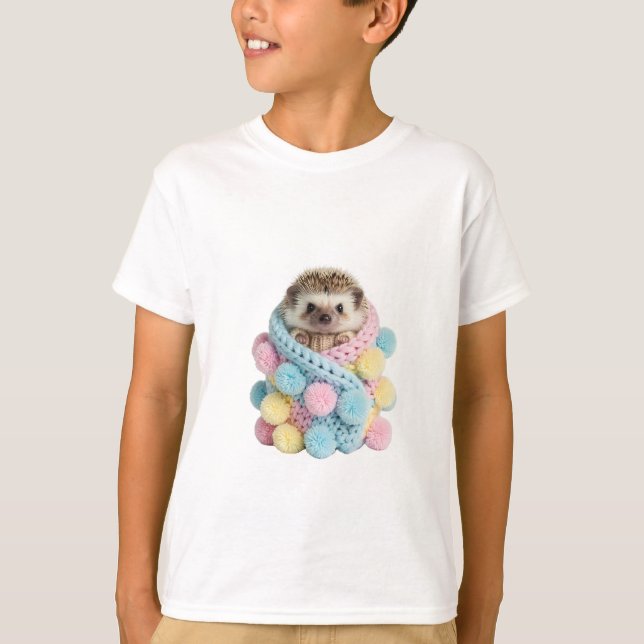 Freudenspäckchen Igel in Pompons Kinder T-Shirt (Vorderseite)