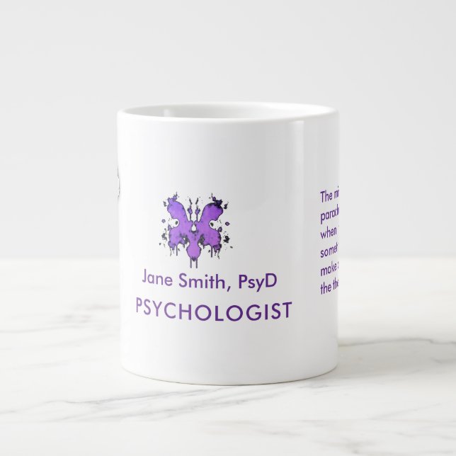 Freudian Cartoon Psychologist Name Inspiring Quote Jumbo-Tasse (Vorderseite)