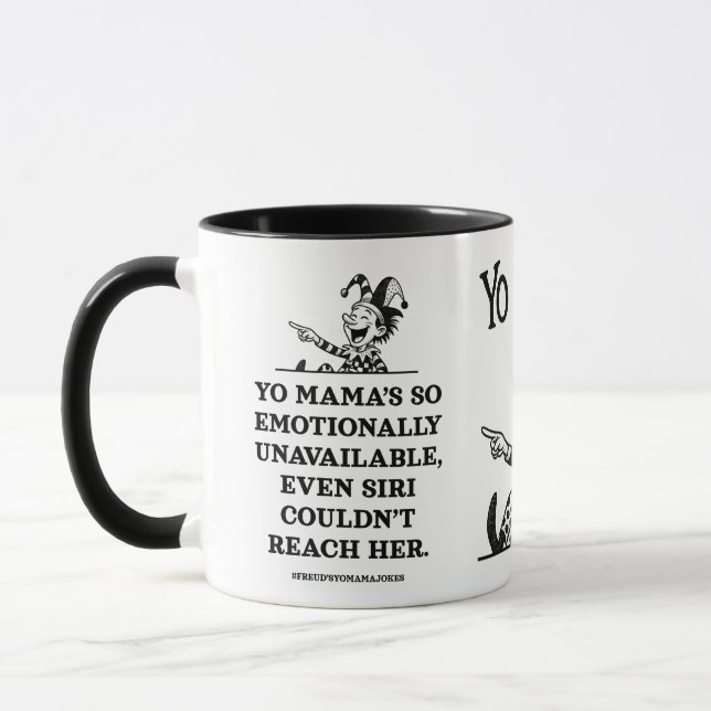 freudian yo mama jokes - emotionally unavailable tasse (Links)