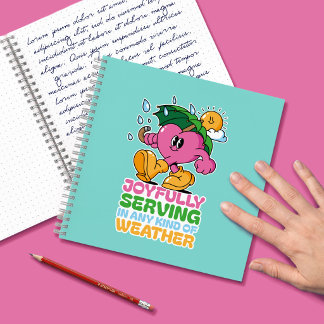 Freudig dienen bei jedem Wetter Notizbuch