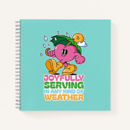 Freudig dienen bei jeder Art von Wetter Notizbuch