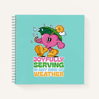 Freudig dienen bei jeder Art von Wetter Notizbuch
