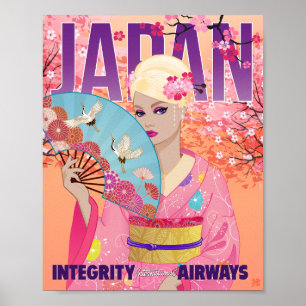 Freudig in Japan Kunstprint Poster