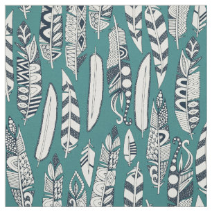 freudige Federn aquamarin Stoff