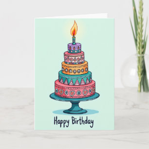 Freudige Kerzenkuchenkarte Karte