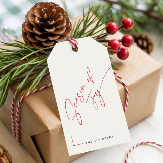 Freudige Weihnachtszeit rote Kalligrafie Frohe Wei Geschenkanhänger