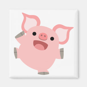 Freudiger Cartoon-Schwein-Magnet Magnet