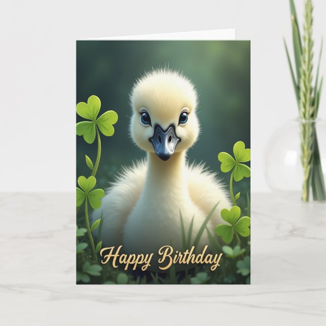 Freudiger Geburtstag Baby Tier Karte (Vorderseite)