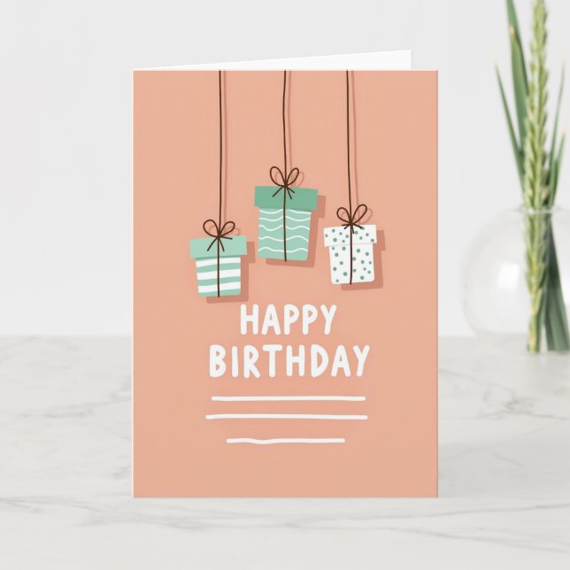 Freudiger Geburtstag Geschenke Karte (Vorderseite)