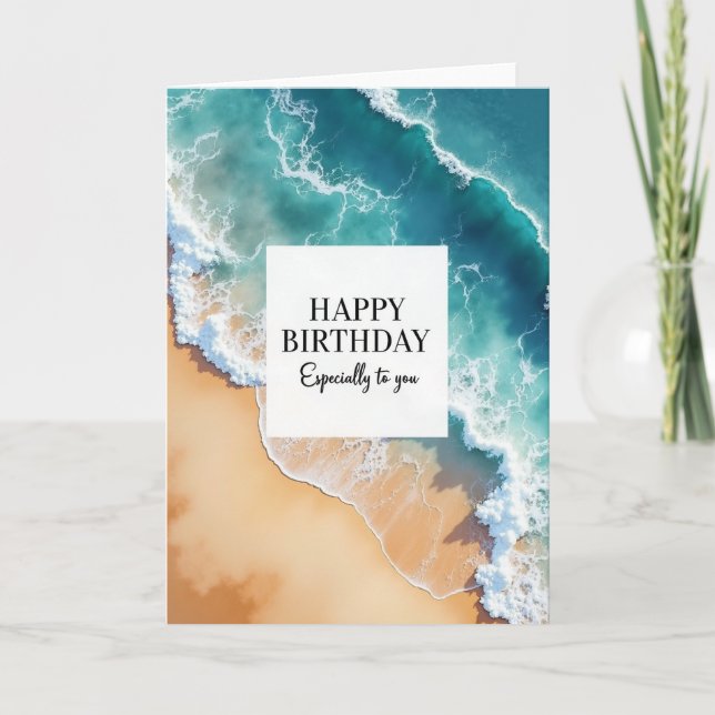 Freudiger Geburtstag Ozean Karte (Vorderseite)
