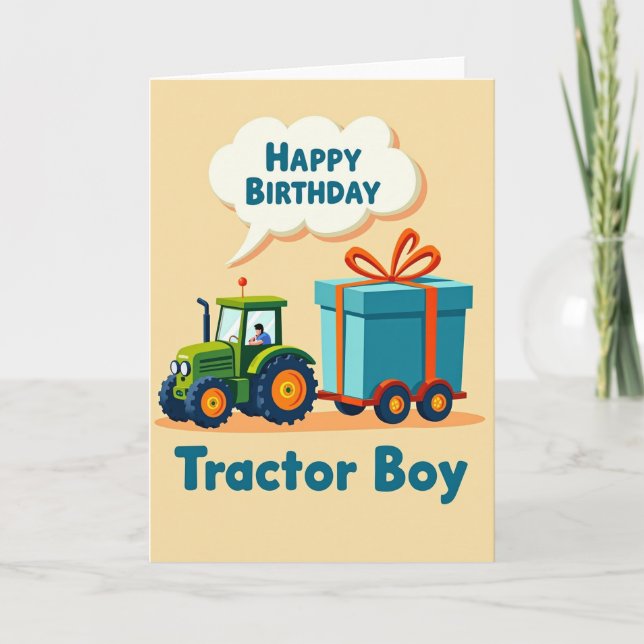 Freudiger Geburtstag-Traktor-Karte Karte (Vorderseite)