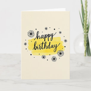 Freudiger Geburtstags-Blumenschriftkarte Karte