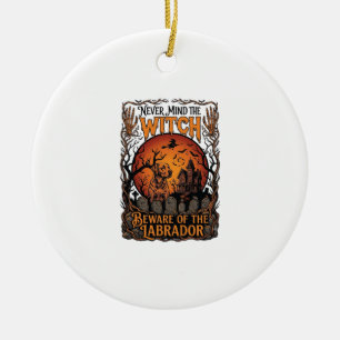Freudiger Halloween-Spookhaus-Hexenkatze jeden Tag Keramik Ornament