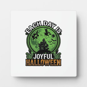 Freudiger Halloween Spukhaus Hexenkatze jeden Tag Fotoplatte