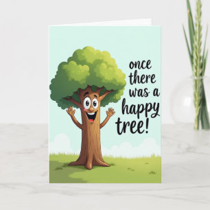 Freudiger lächelnder Baum Geburtstagskarte Karte
