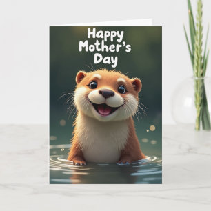 Freudiger Otter Muttertag Grußkarte Karte