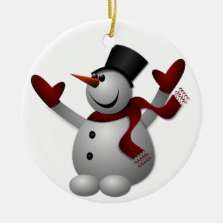 Freudiger Schneemann Keramik Ornament