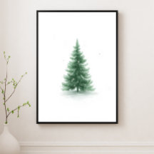Freudiger Weihnachtsbaum-Wandkunstposter