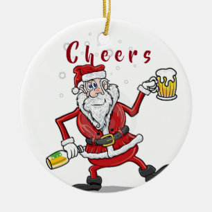 **FREUDIGER WEIHNACHTSMANN** CHRISTMAS-SCHMUCK KERAMIKORNAMENT