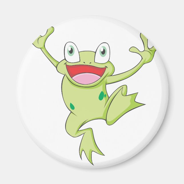 Freudvoller Amerikanischer Bullfrosch Magnet (Vorne)