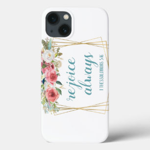 Freue dich immer Rosa Türkis Floral Wasserfarbe Case-Mate iPhone Hülle