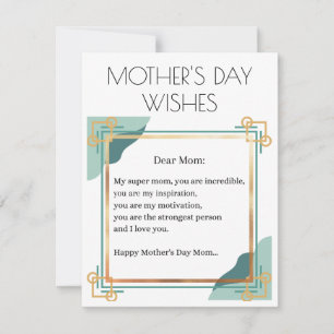 FREUE MUTTER'S DAY WISHESE FÜR MEINE SUPPER-MAMA EINLADUNG