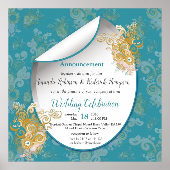 Freuen Sie sich auf Abstrakt rosa, himmelblau - ro Poster (Vorne)