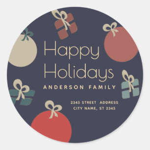 Freuen Sie sich auf bunte Ornamente, die zum Verwe Runder Aufkleber