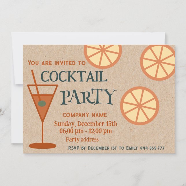 Freuen Sie sich auf coolen Cocktail-Party Einladung (Vorderseite)