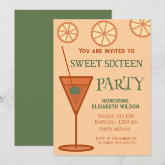 Freuen Sie sich auf coolen Cocktail Party süß 16 Einladung