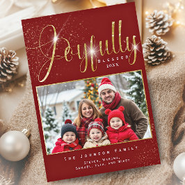 Freuen Sie sich auf das glücklich gesegnete Red Go Feiertagskarte