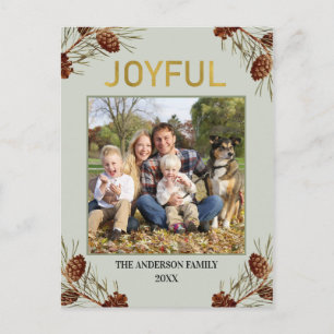 Freuen Sie sich auf den Weihnachtsurlaub im rustik Feiertagspostkarte