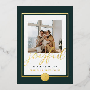 Freuen Sie sich auf die elegante Gold Family Foto Folien Feiertagskarte