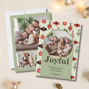 Freuen Sie sich auf die Weihnachts-4-Familie Foto  Feiertagskarte
