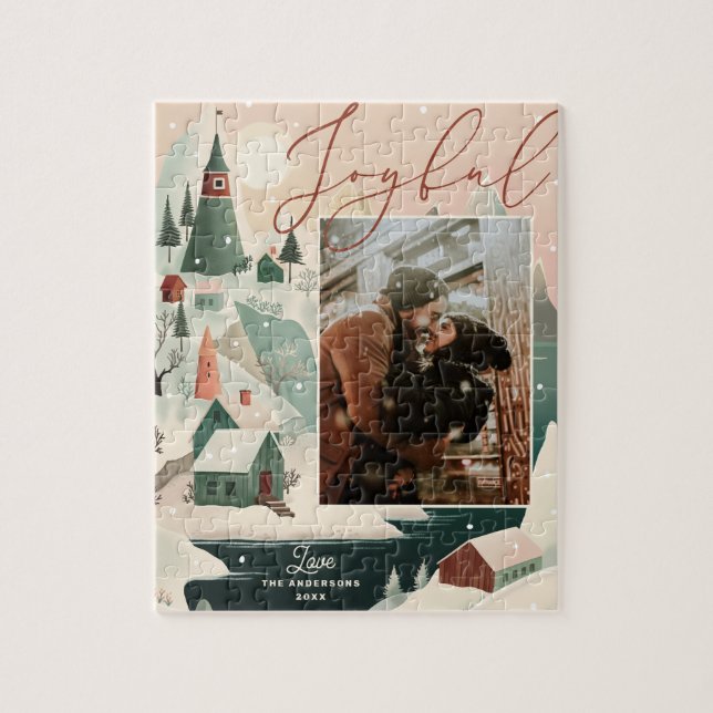 Freuen Sie sich auf die Weihnachtsgebirgslandschaf Puzzle (Vertikal)