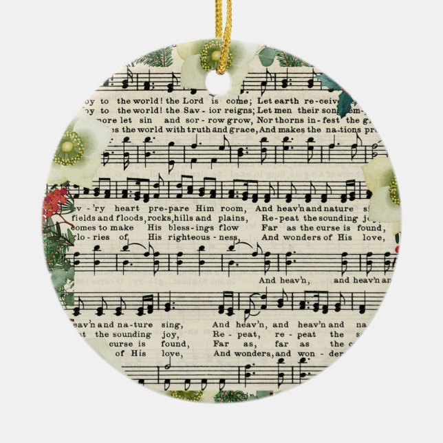 Freuen Sie sich auf die Weihnachtsmusik von World  Keramik Ornament (Vorne)