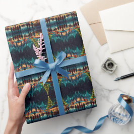 Freuen Sie sich auf die Weihnachtsszene Geschenkpapier