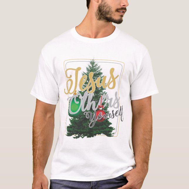 Freuen Sie sich auf die Weihnachtszeit Jesus Ander T-Shirt (Vorderseite)