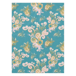 Freuen Sie sich auf ein abstraktes Blume-Blätterde Tischdecke