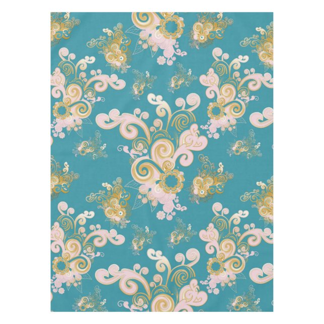 Freuen Sie sich auf ein abstraktes Blume-Blätterde Tischdecke (Vorderseite)