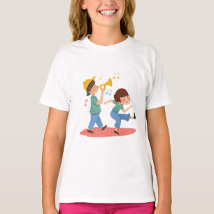 Freuen Sie sich auf ein buntes Musikdesign T-Shirt