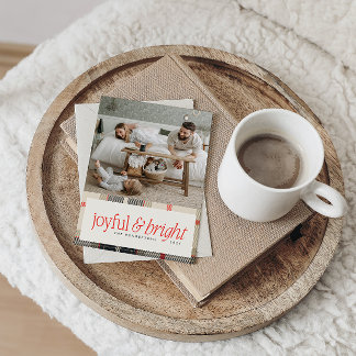 Freuen Sie sich auf ein Kariertes Foto im gemütlic Feiertagskarte