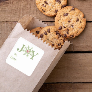 Freuen Sie sich auf einen angenehmen Snowflake-Fei Quadratischer Aufkleber